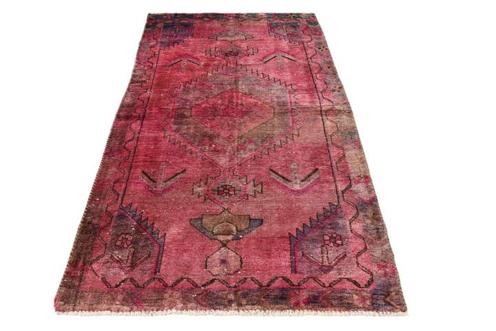 3' 4 x 6' 9 Hand Knotted Ultra Vintage Persian Wool Runner Rug
