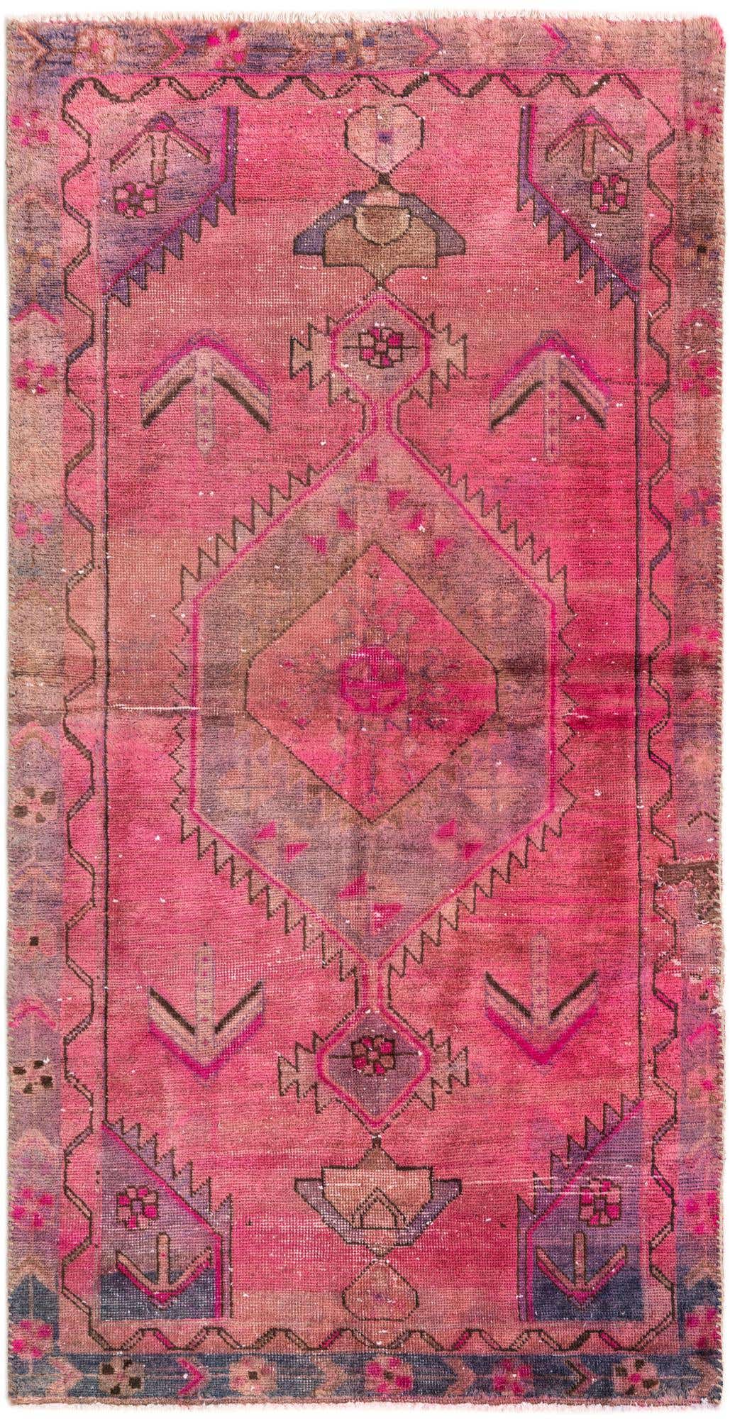 3' 4 x 6' 9 Hand Knotted Ultra Vintage Persian Wool Runner Rug