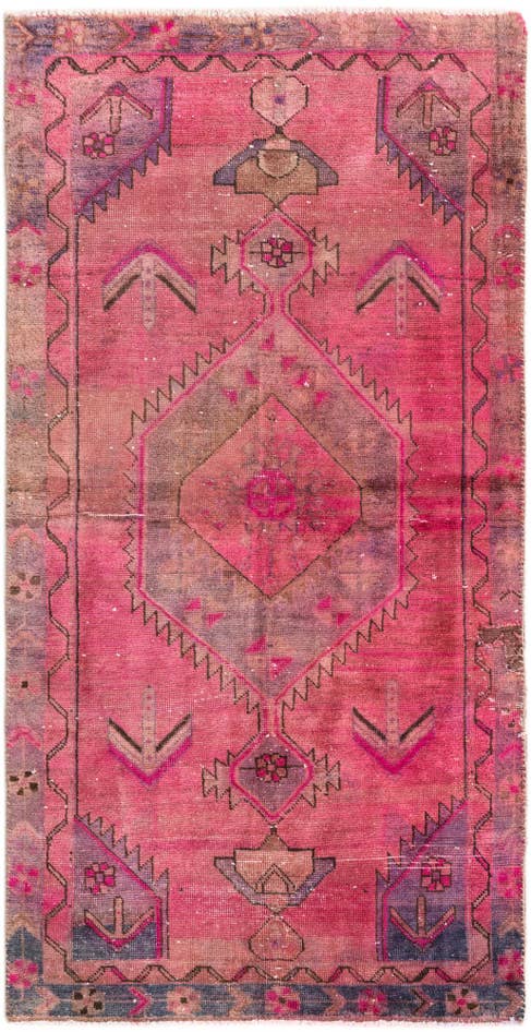 Detail image of 3' 4 x 6' 9 Hand Knotted Ultra Vintage Persian Wool Runner Rug