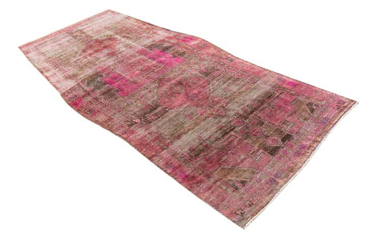4' 9 x 11' 3 Hand Knotted Ultra Vintage Persian Wool Runner Rug