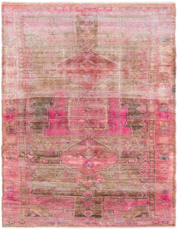 Detail image of 4' 9 x 11' 3 Hand Knotted Ultra Vintage Persian Wool Runner Rug
