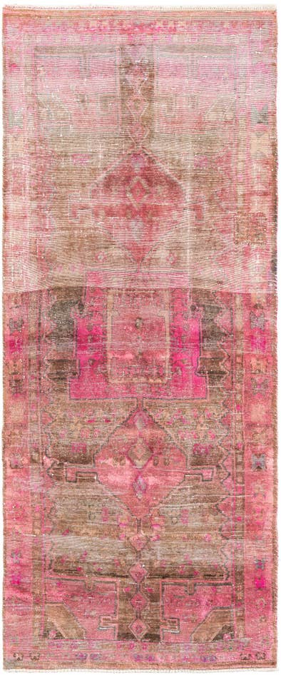 Detail image of 4' 9 x 11' 3 Hand Knotted Ultra Vintage Persian Wool Runner Rug