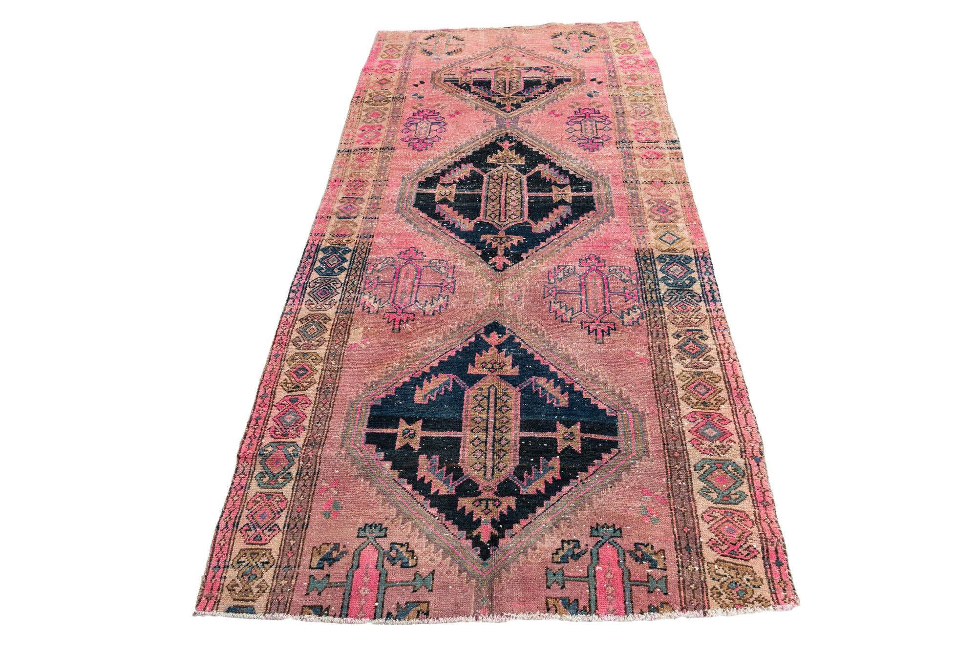 115cm x 240cm anudado a mano Ultra Vintage Alfombra Persa Lana Pasillera
