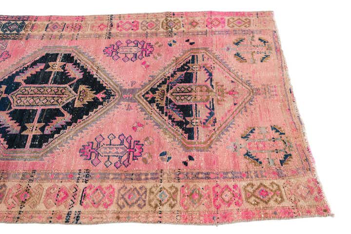 3' 9 x 7' 10 Hand Knotted Ultra Vintage Persian Wool Runner Rug