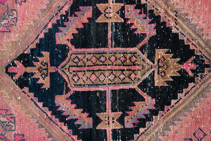 Detail image of 3' 9 x 7' 10 Hand Knotted Ultra Vintage Persian Wool Runner Rug