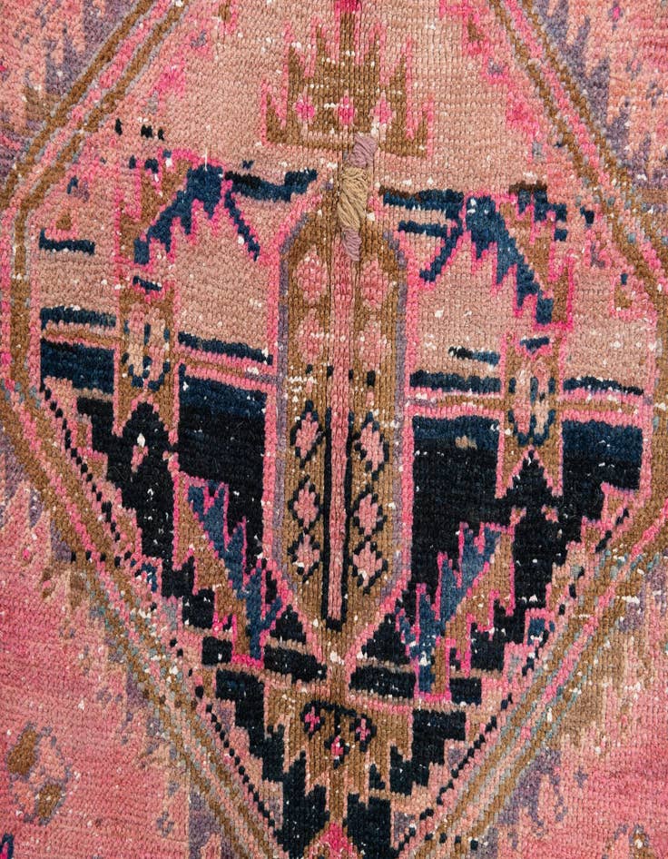 Detail image of 3' 9 x 7' 10  Hand Knotted Ultra Vintage Persian Wool Runner Rug
