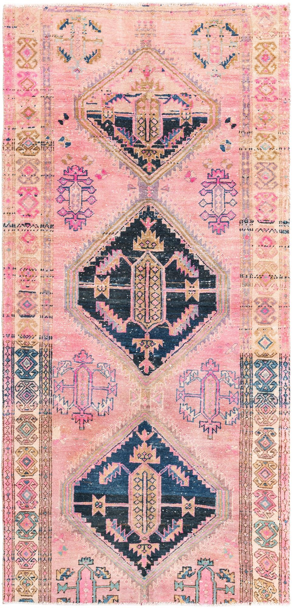 3' 9 x 7' 10 Hand Knotted Ultra Vintage Persian Wool Runner Rug