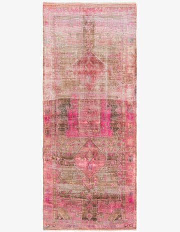 4' 9 x 11' 3 Hand Knotted Ultra Vintage Persian Wool Runner Rug