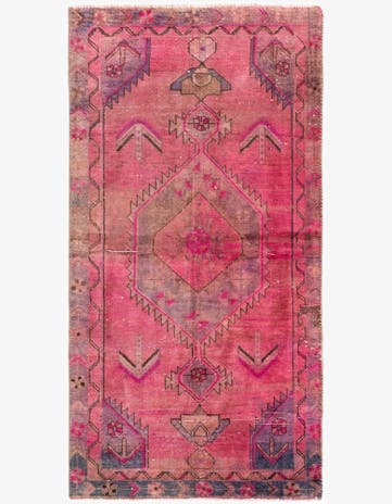 3' 4 x 6' 9 Hand Knotted Ultra Vintage Persian Wool Runner Rug