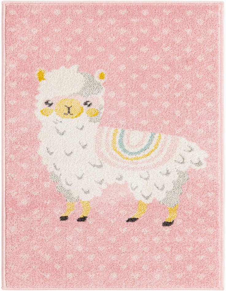 Detail image of 2' 2 x 4' Llama Whimsy Kids Runner Rug