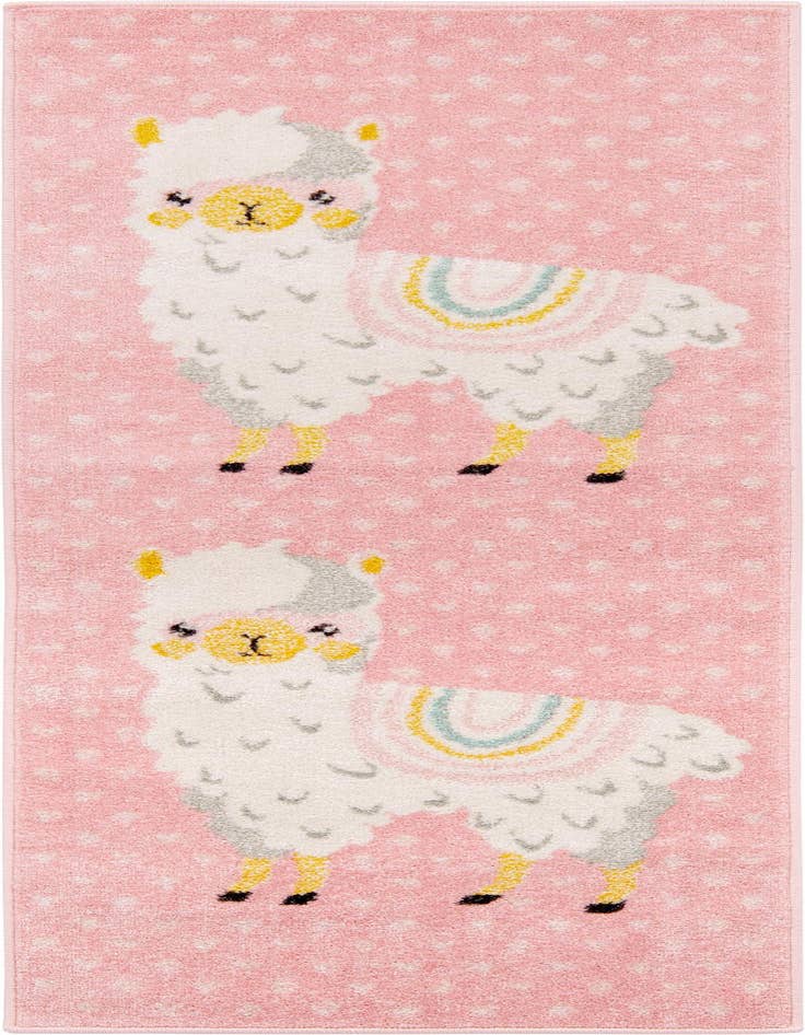 Detail image of 2' 2 x 6' Llama Whimsy Kids Runner Rug