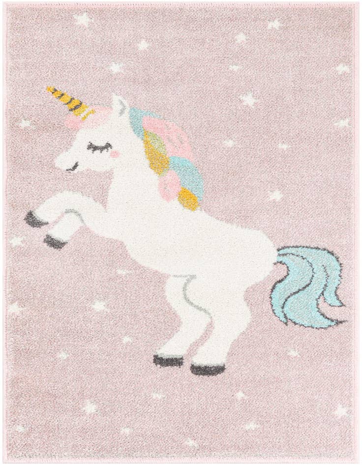 Detail image of 2' 2 x 3' 11 Unicorn Whimsy Kids Runner Rug