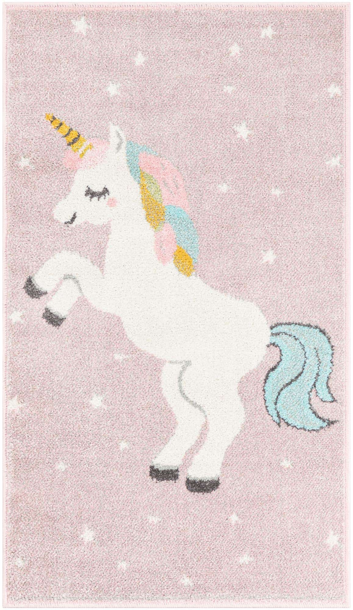 2' 2 x 3' 11 Unicorn Whimsy Kids Runner Rug