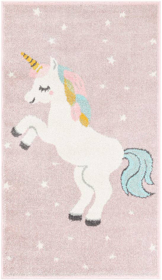 Detail image of 2' 2 x 3' 11 Unicorn Whimsy Kids Runner Rug