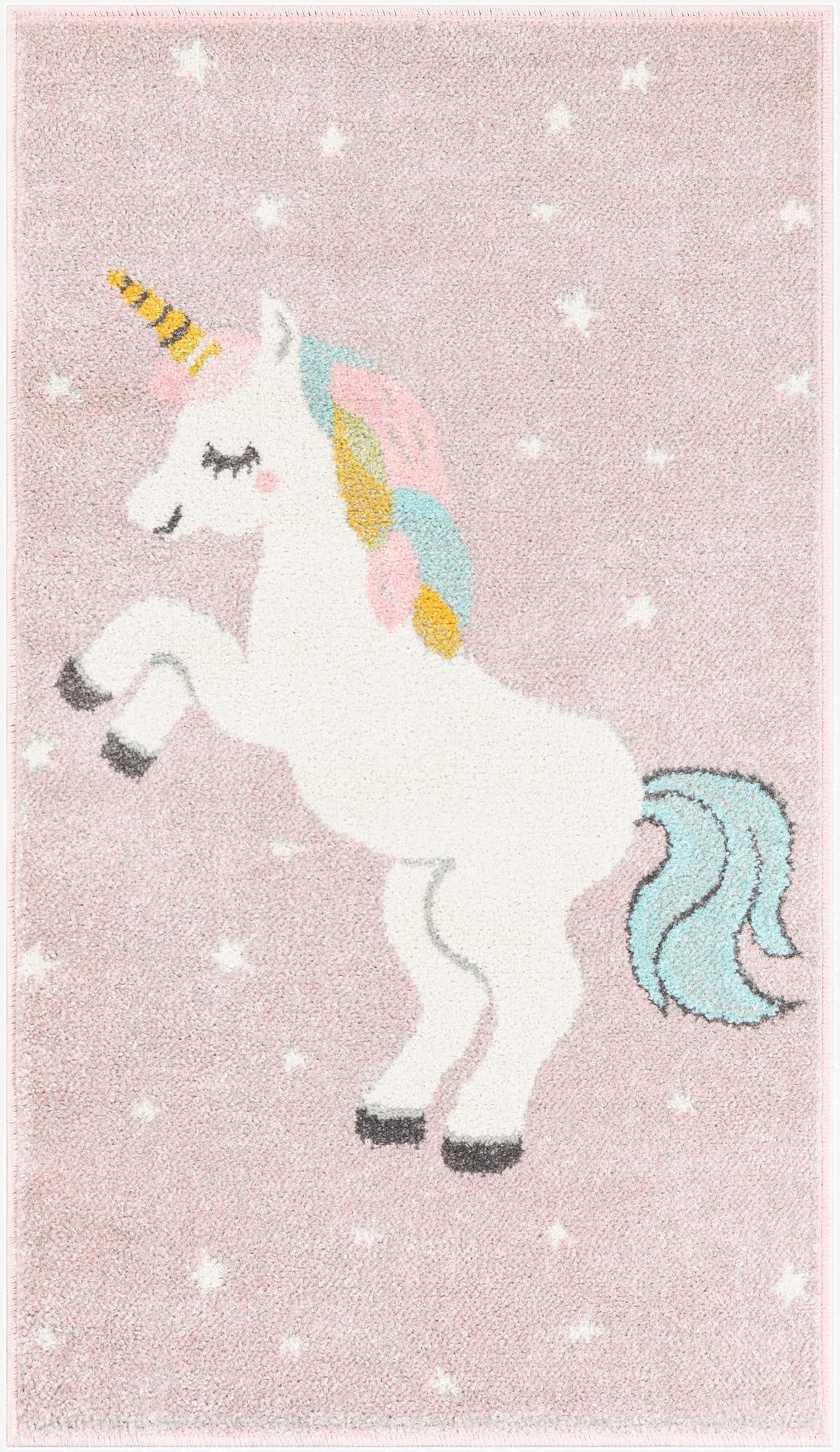 2' 2 x 3' 11 Unicorn Whimsy Kids Runner Rug