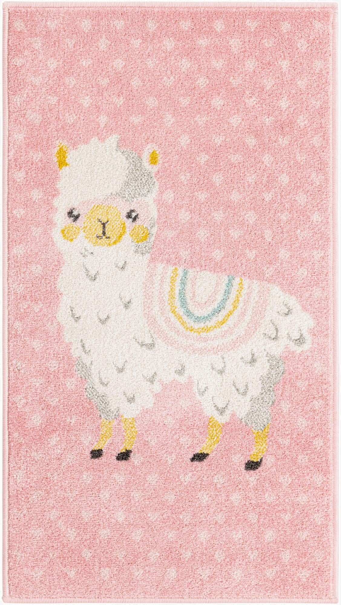 2' 2 x 4' Llama Whimsy Kids Runner Rug