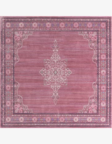 Pink Aqua Square Rug