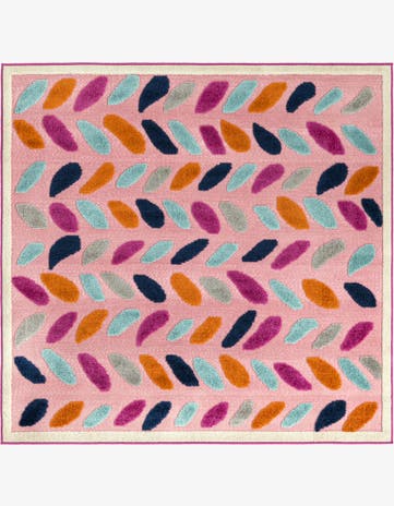 Pink Easy-Clean Aruba Indoor / Outdoor Square Rug