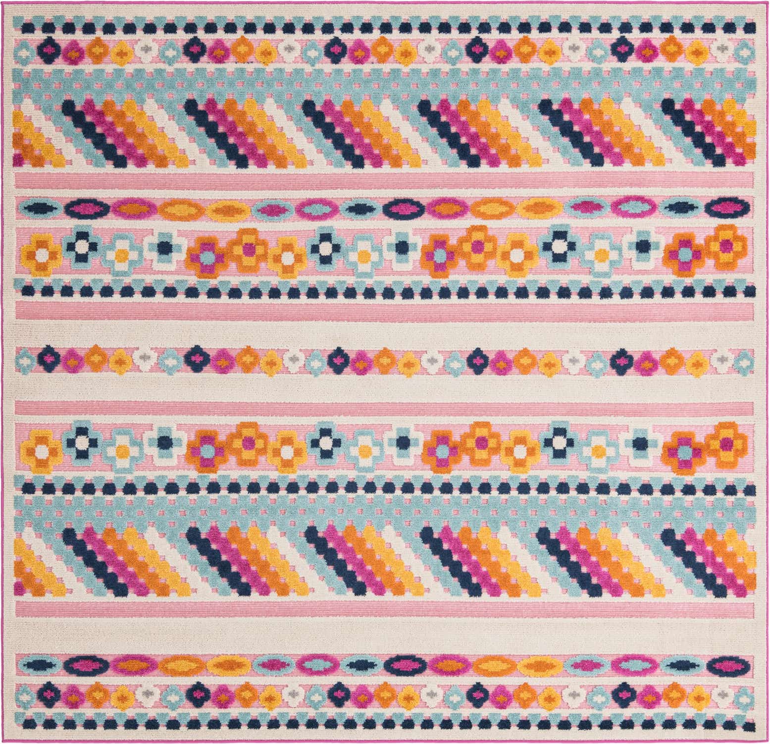 7' 10 x 7' 10 Easy-Clean Aruba Indoor / Outdoor Square Rug