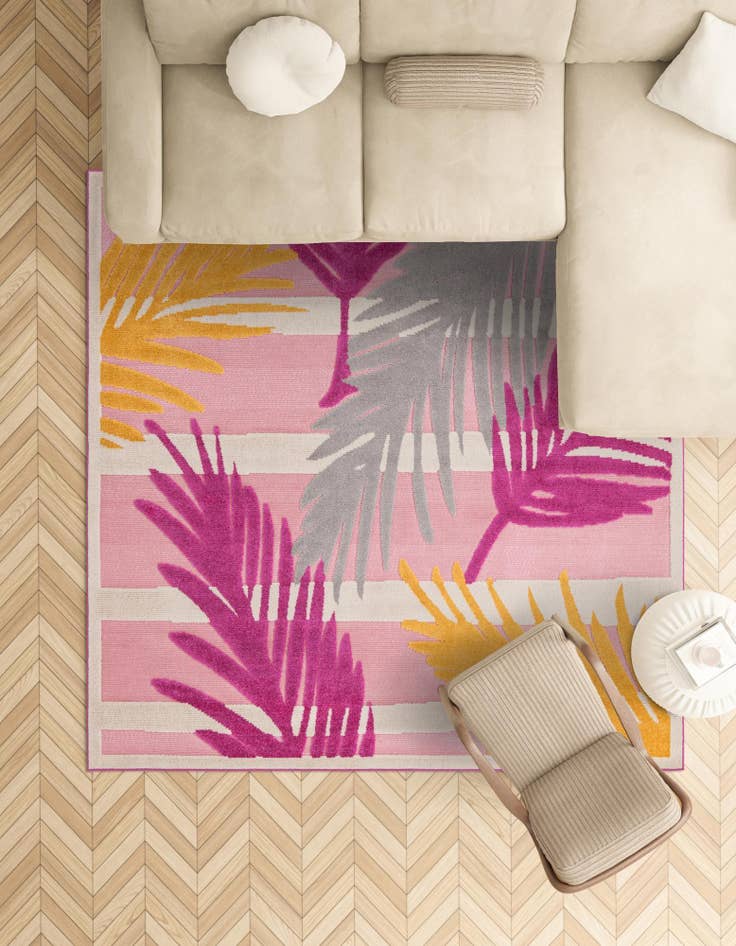 Detail image of 5' 3 x 5' 3  Washable Aruba Indoor / Outdoor Square Rug