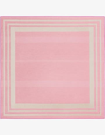 Pink Easy-Clean Aruba Indoor / Outdoor Square Rug
