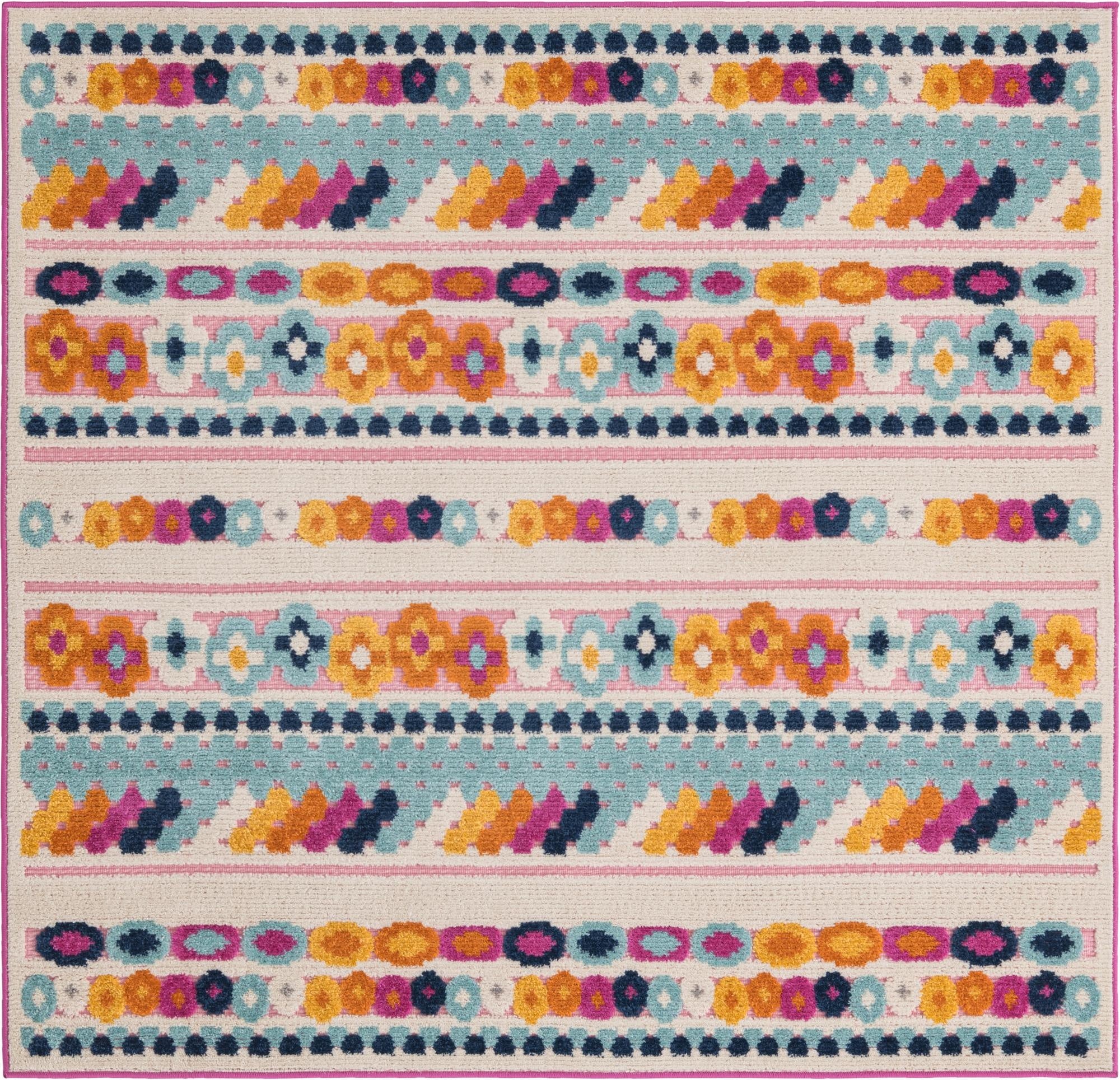 5' 3 x 5' 3  Washable Aruba Indoor / Outdoor Square Rug