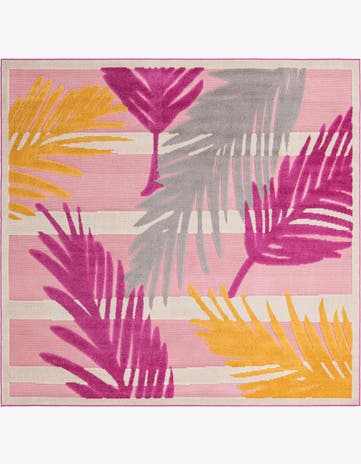 Pink Easy-Clean Aruba Indoor / Outdoor Square Rug