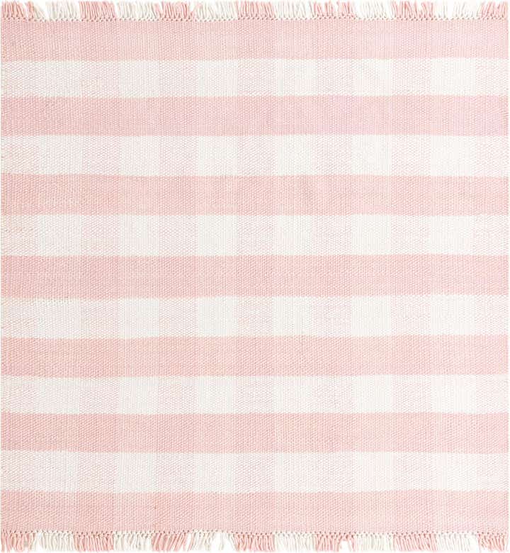 7' 10 x 7' 10 Easy-Clean Eco Plaid Washable Indoor / Outdoor Square Rug