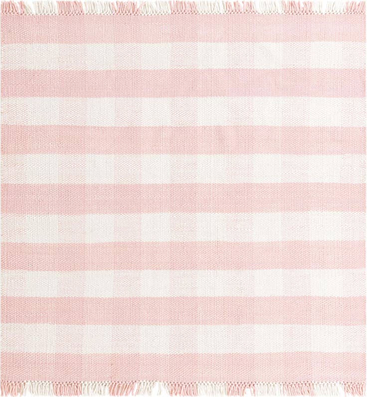 Detail image of 7' 10 x 7' 10 Easy-Clean Eco Plaid Washable Indoor / Outdoor Square Rug
