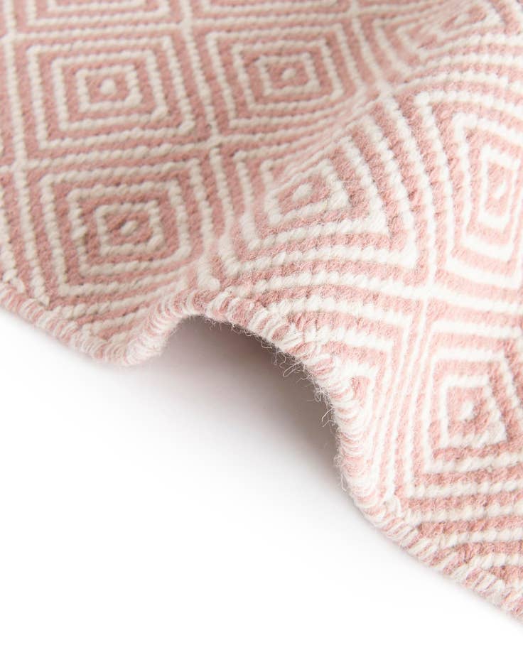Detail image of 10' x 10' Hand Woven Geo Trellis Flatweave Square Rug
