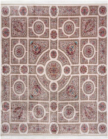 8' 2 x 8' 2 Ghom Design Square Rug