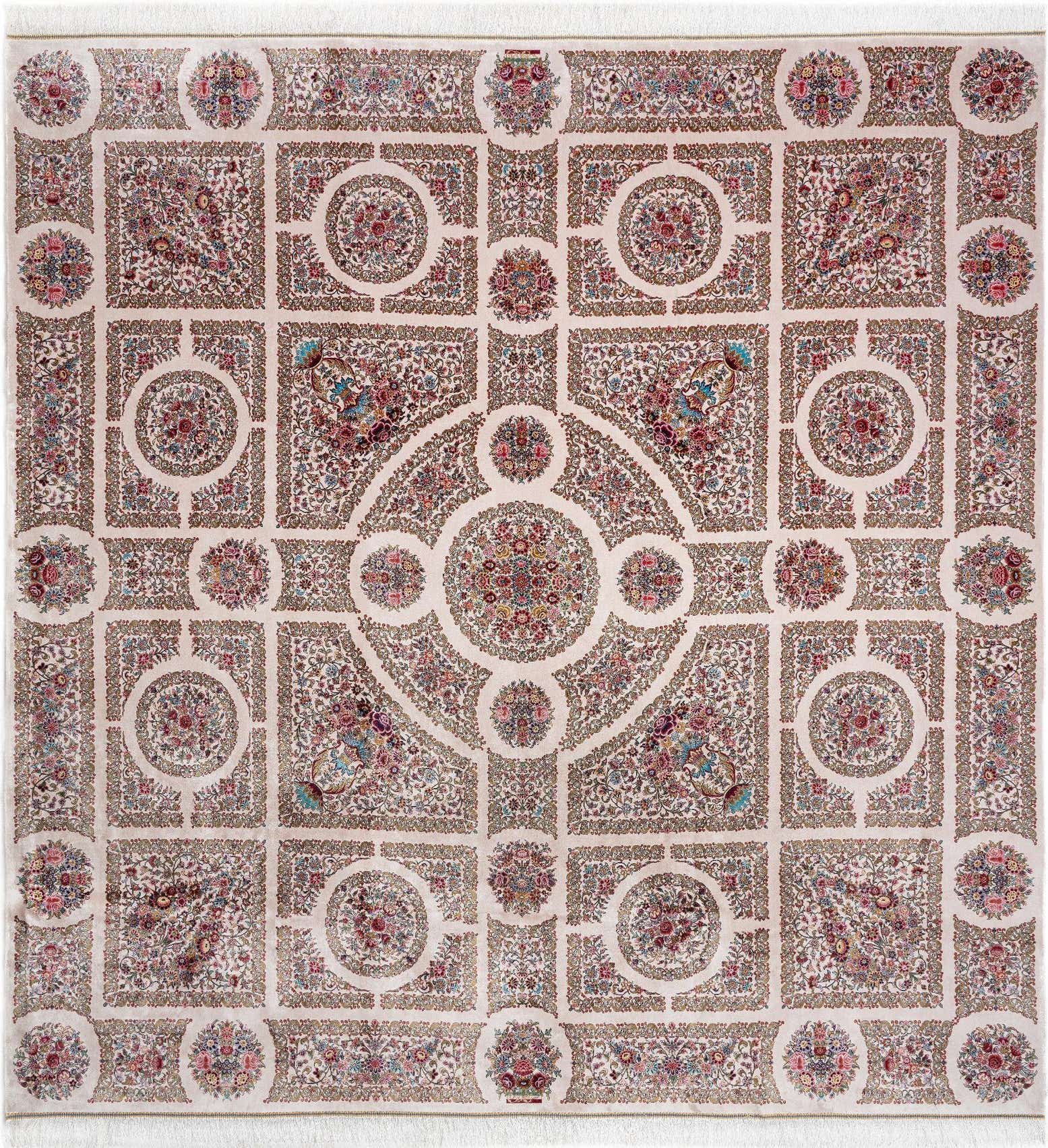 8' 2 x 8' 2 Ghom Design Square Rug