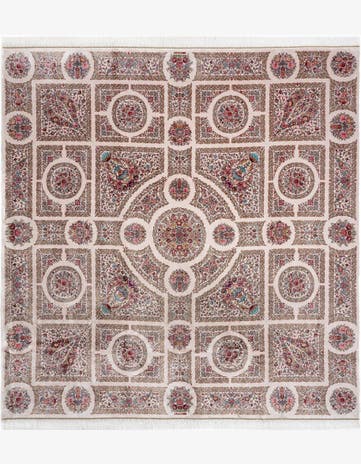 8' 2 x 8' 2 Ghom Design Square Rug