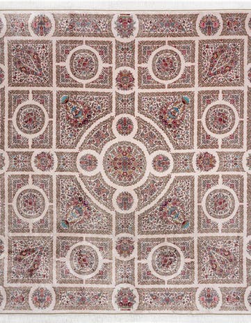 8' 2 x 8' 2 Ghom Design Square Rug