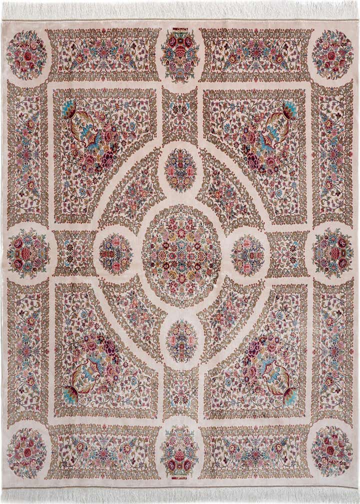 6' 7 x 6' 7 Ghom Design Square Rug