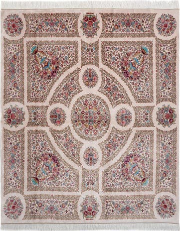 6' 7 x 6' 7 Ghom Design Square Rug