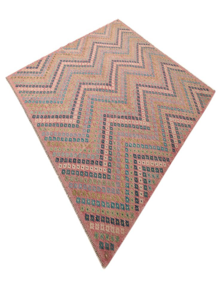Detail image of 9' x 9' 3 Hand Woven Kilim Modern Wool Square Rug