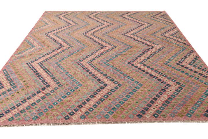 9' x 9' 3 Hand Woven Kilim Modern Wool Square Rug