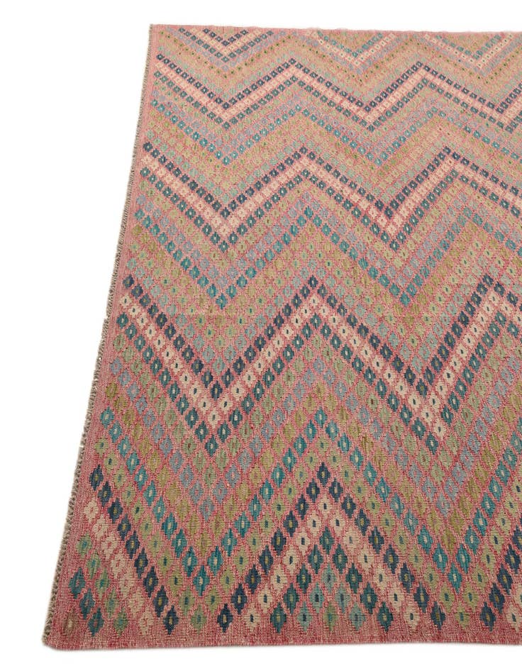 Detail image of 9' x 9' 3 Hand Woven Kilim Modern Wool Square Rug