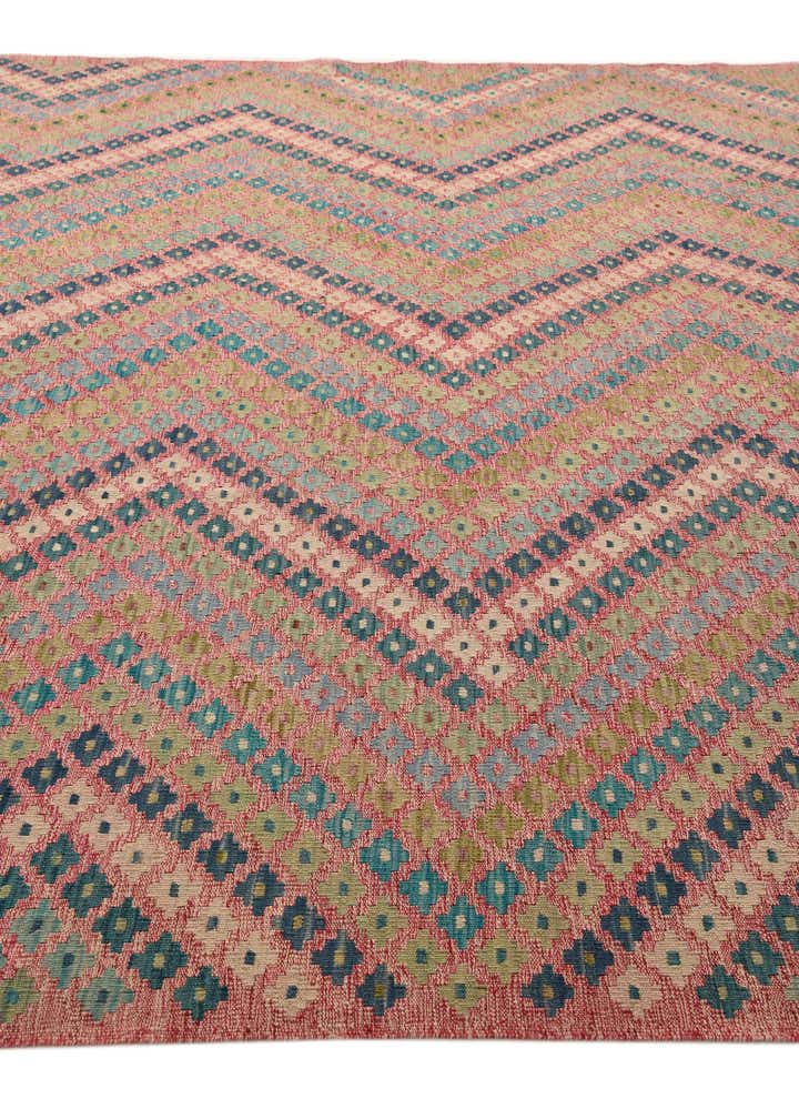 9' x 9' 3 Hand Woven Kilim Modern Wool Square Rug
