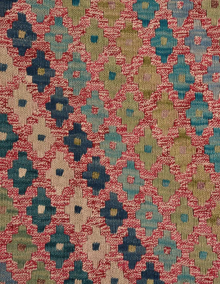 Detail image of 9' x 9' 3  Hand Woven Kilim Modern Wool Square Rug