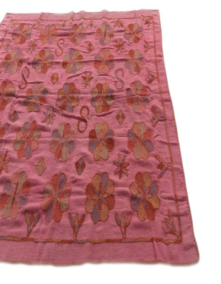 Detail image of 5' 9 x 6' 2  Hand Woven Kilim Suzani Wool Square Rug