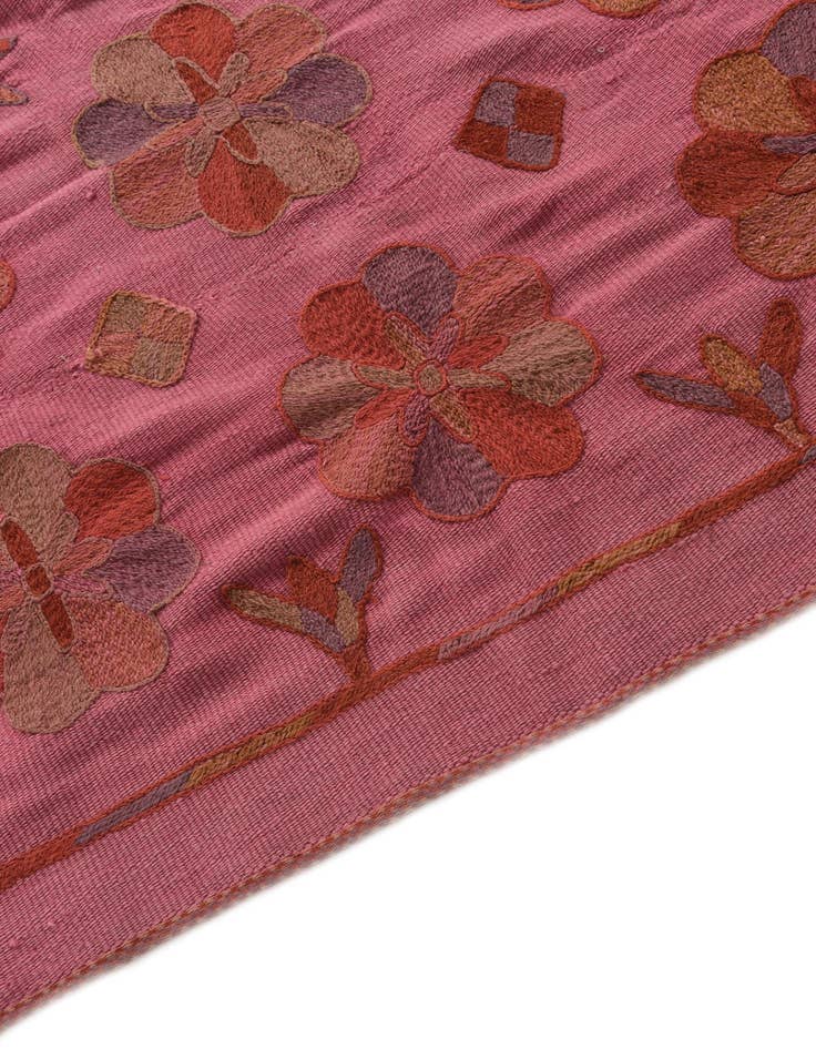 Detail image of 5' 9 x 6' 2  Hand Woven Kilim Suzani Wool Square Rug