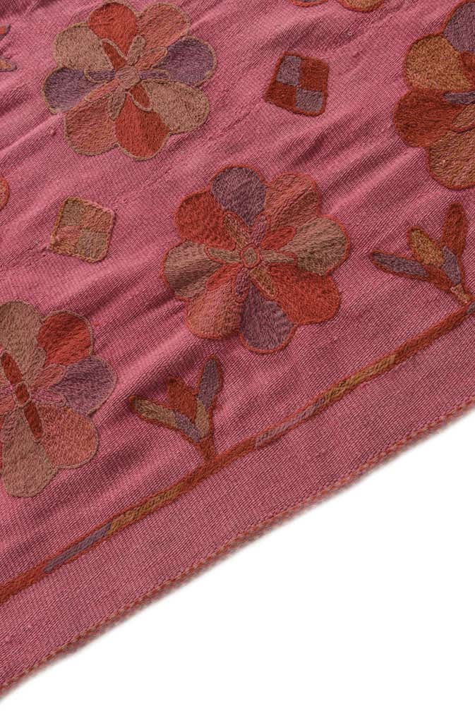 5' 9 x 6' 2 Hand Woven Kilim Suzani Wool Square Rug