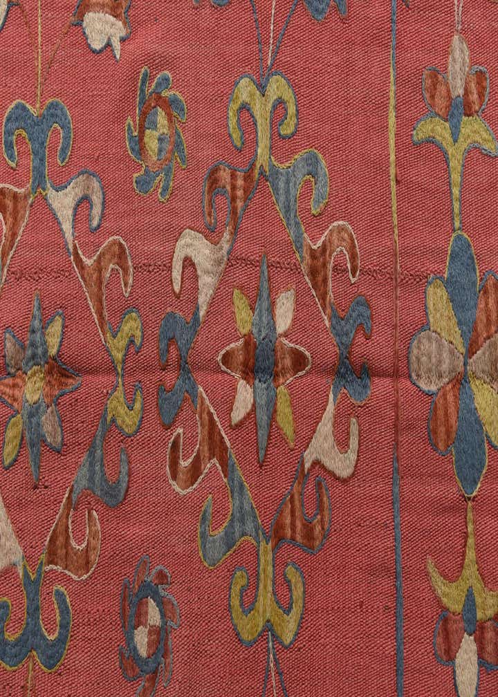 5' 3 x 6' 2 Hand Woven Kilim Suzani Wool Square Rug