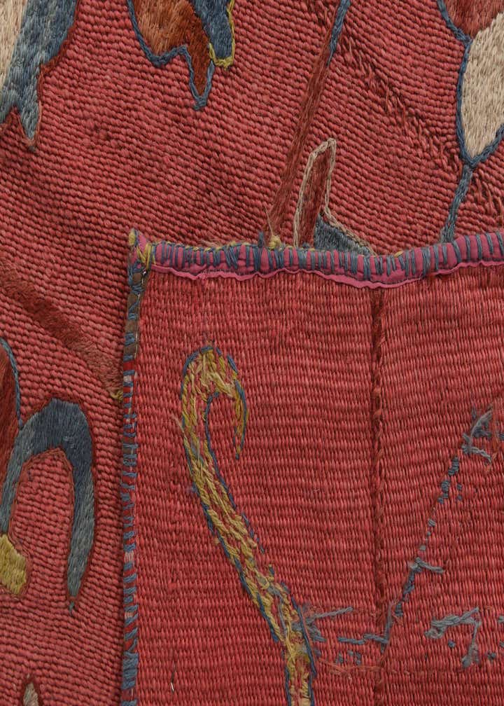 5' 3 x 6' 2 Hand Woven Kilim Suzani Wool Square Rug