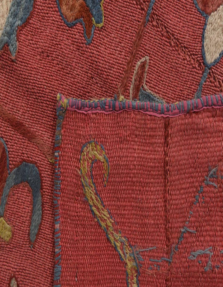 Detail image of 5' 3 x 6' 2  Hand Woven Kilim Suzani Wool Square Rug