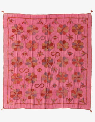 5' 9 x 6' 2 Hand Woven Kilim Suzani Wool Square Rug