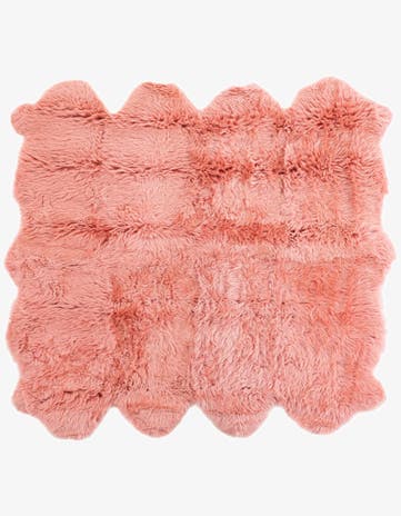 6' x 6' Natural Sheepskin Square Rug