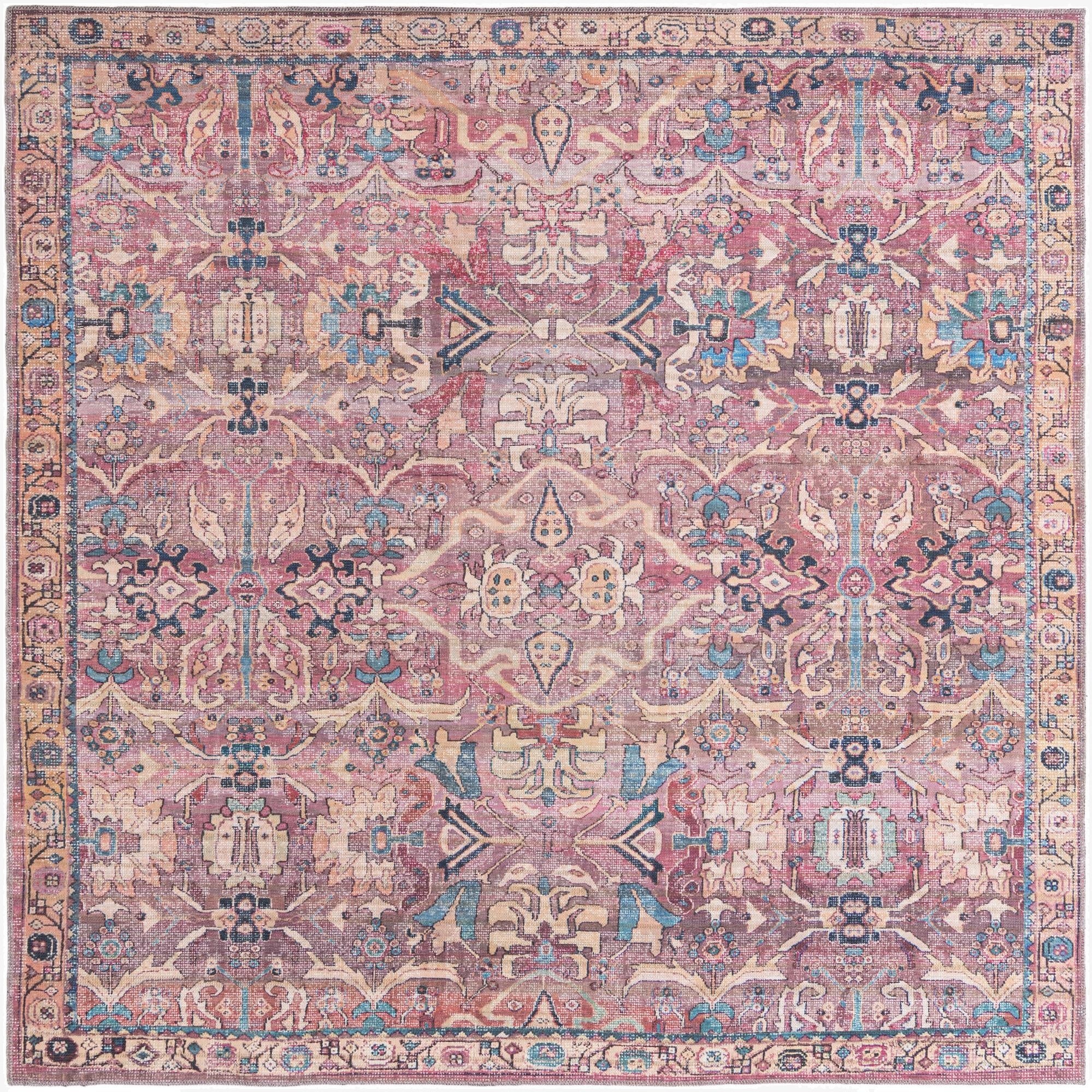7' 10 x 7' 10  Washable Nostalgia Square Rug